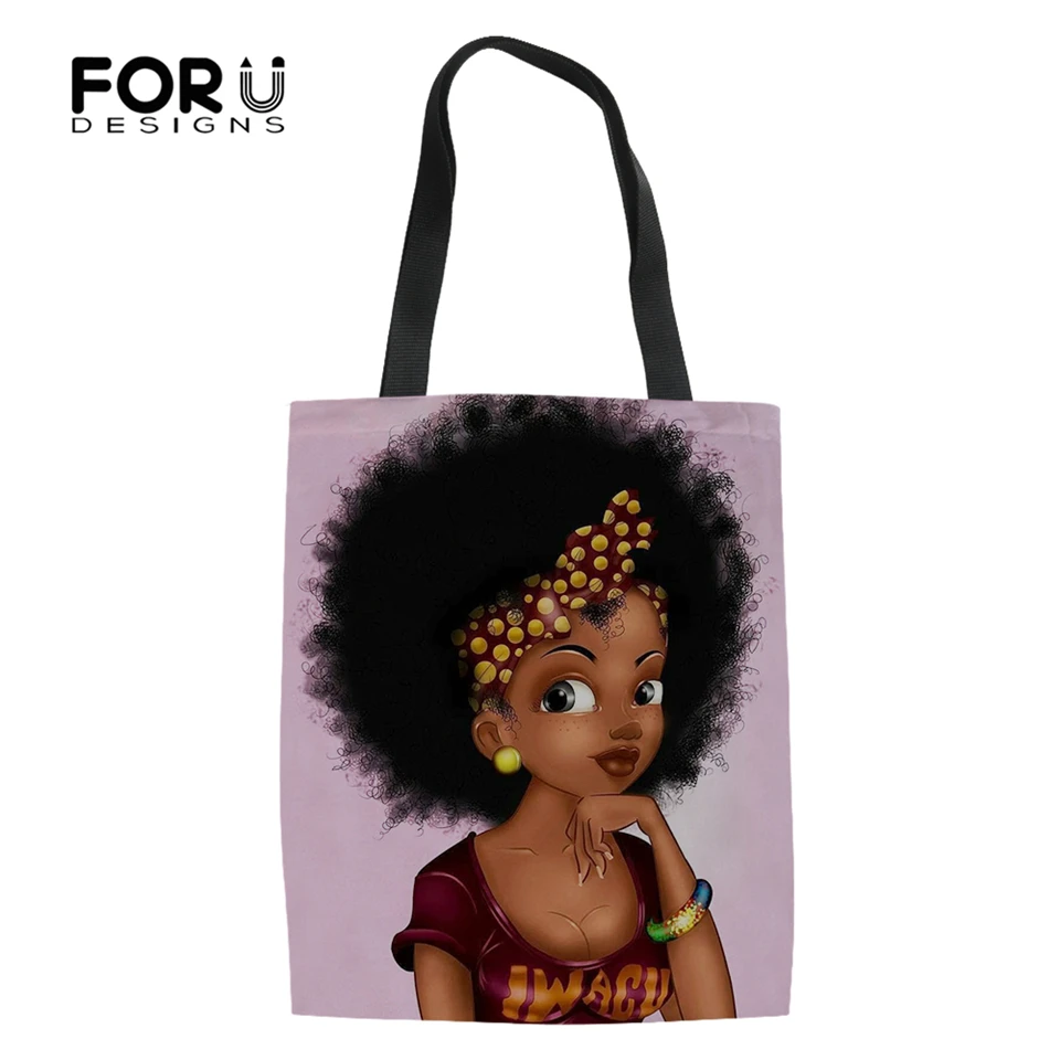 FORUDESIGNS Fshion Shopping Bags African Girls Style Painting Girls Handbags Cotton and Linen Women Bags Ladys Cool Canvas Bags
FORUDESIGNS Fshion Shopping Bags African Girls Style Painting Girls Handbags Cotton and Linen Women Bags Ladys Cool Canvas Bags