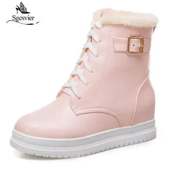 Sgesvier Ankle Boots for Women Round toe Wedges Shoes Woman High Heels Platform Shoes Lace Up Winter Snow Boots Black Botas B639
Sgesvier Ankle Boots for Women Round toe Wedges Shoes Woman High Heels Platform Shoes Lace Up Winter Snow Boots Black Botas B639
