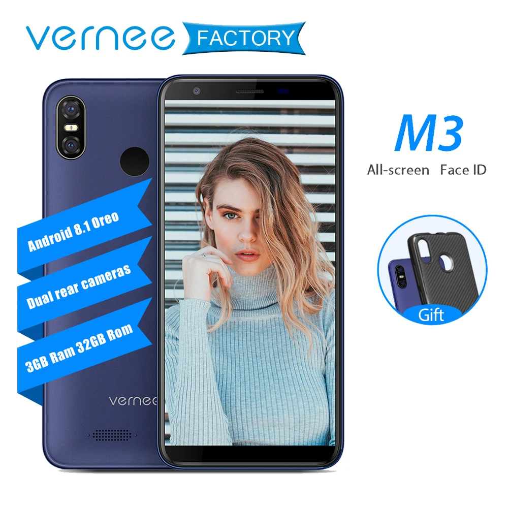 Vernee M3 мобильный телефон 5 дюймов Face ID Android 8 1 4 ядра MTK6739 3GB RAM 32GB ROM 13MP 3300 мАч г LTE