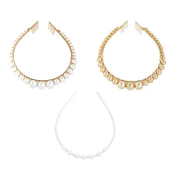 European Retro Palace Metallic Headband Women Girls Big Imitation Pearls Comb Design Hair Hoop Beading Wedding Jewelry Headwear
European Retro Palace Metallic Headband Women Girls Big Imitation Pearls Comb Design Hair Hoop Beading Wedding Jewelry Headwear