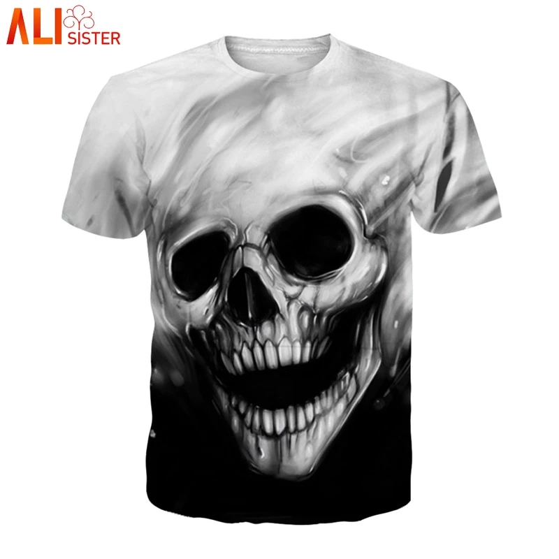 Alisister Plus Size 3D T Shirt Men's Fitness Compression Shirts Tops Summer Male Skull Printed Short Sleeve Female Tshirts
Alisister Plus Size 3D T Shirt Men's Fitness Compression Shirts Tops Summer Male Skull Printed Short Sleeve Female Tshirts