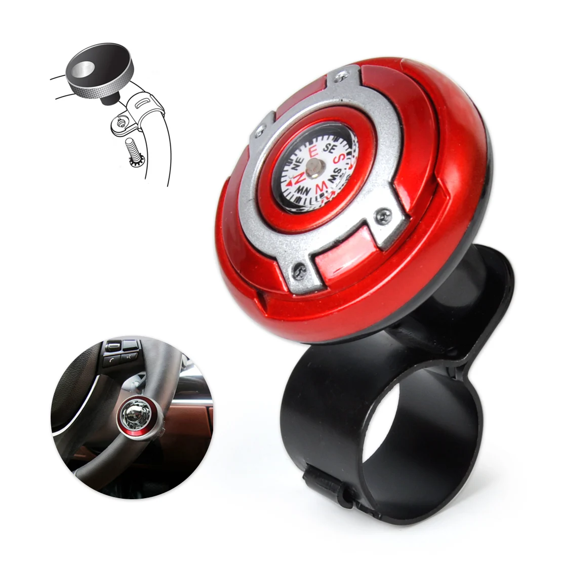 DWCX 2in1 Car Wheel Steering Knob Power Ball Control Power Handle Grip with Navigation Compass for focus Golf Corolla Civic Rio
DWCX 2in1 Car Wheel Steering Knob Power Ball Control Power Handle Grip with Navigation Compass for focus Golf Corolla Civic Rio