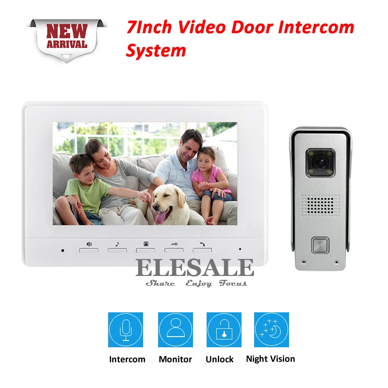 7" Wired Video Intercom Door Phone Doorbell System Rainproof IR Camera Night Vision Color LCD Monitor Home Security Kit
7" Wired Video Intercom Door Phone Doorbell System Rainproof IR Camera Night Vision Color LCD Monitor Home Security Kit