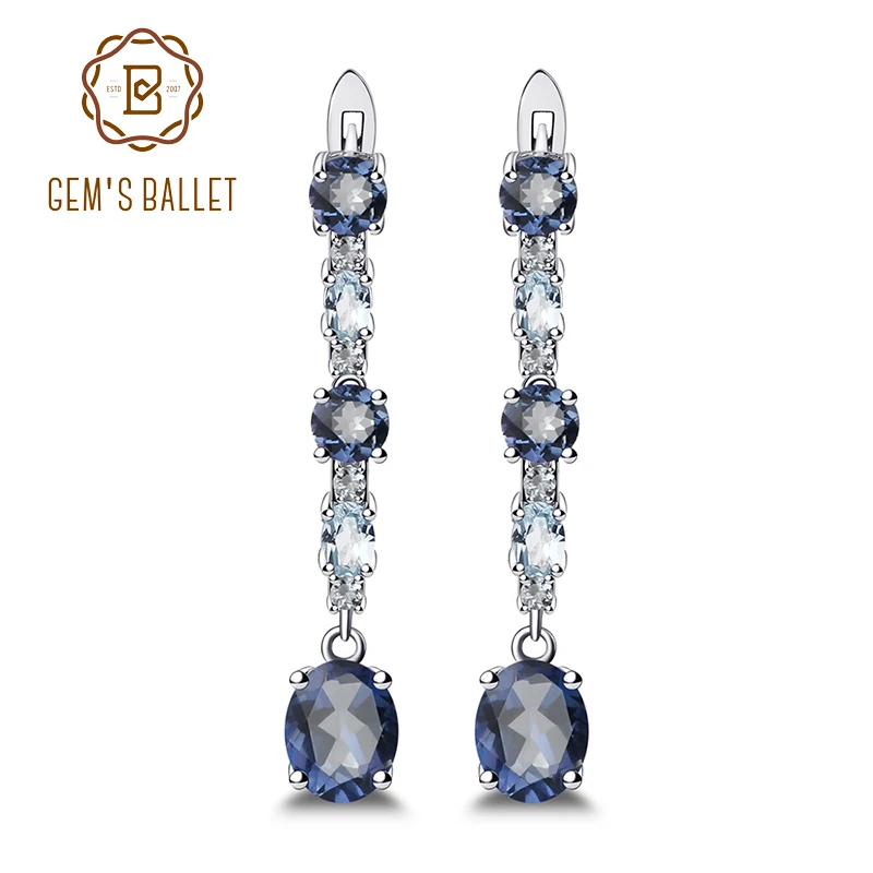 Gem's Ballet Elegant Ladies Earrings Natural Iolite Blue Mystic Quartz Drop Earrings 925 Sterling Silver Fine Jewelry
Gem's Ballet Elegant Ladies Earrings Natural Iolite Blue Mystic Quartz Drop Earrings 925 Sterling Silver Fine Jewelry