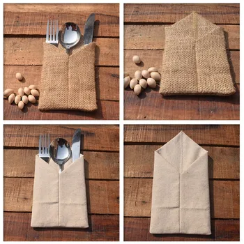 50pcs Wedding Table Silverware Holder Linen Burlap Knife and Fork Pockets Wedding Table Decoration Party Supplies
50pcs Wedding Table Silverware Holder Linen Burlap Knife and Fork Pockets Wedding Table Decoration Party Supplies