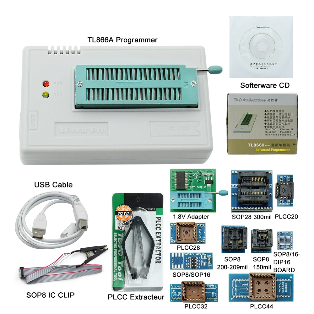 2019 Original Minipro TL866ii Plus TL866A TL866CS + 12 Adapters EEPROM Universal Bios USB programmerw with adapter best price
2019 Original Minipro TL866ii Plus TL866A TL866CS + 12 Adapters EEPROM Universal Bios USB programmerw with adapter best price
