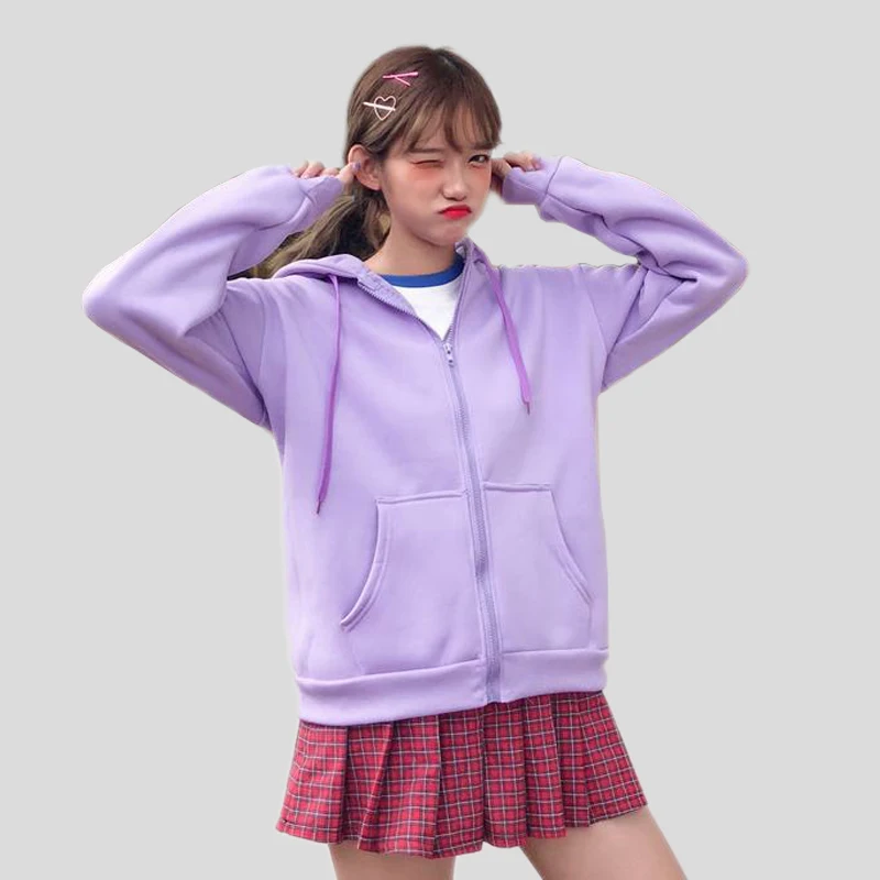2018 autumn and winter new women's plus velvet thick tops women's hooded winter long sleeve sports cardigan purple zipper jacket
2018 autumn and winter new women's plus velvet thick tops women's hooded winter long sleeve sports cardigan purple zipper jacket