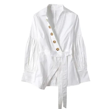 2019 Elegant V Neck White Blouse Shirt Women Runway Buttons Long Sleeve Lace Up Female Irregular Blouses Tops Fashion Clothing
2019 Elegant V Neck White Blouse Shirt Women Runway Buttons Long Sleeve Lace Up Female Irregular Blouses Tops Fashion Clothing