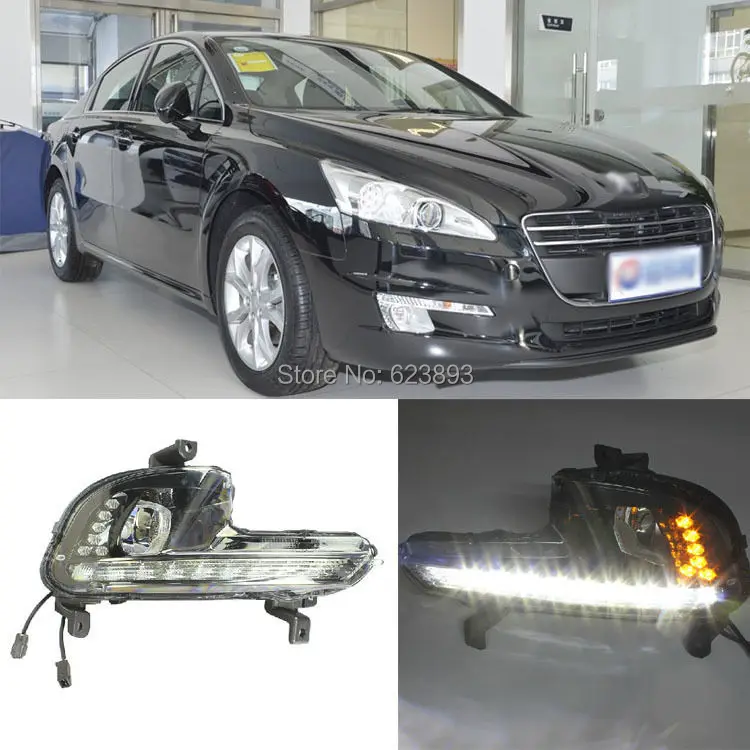Fit Peugeot 508 2011-2013 LED Daytime Running Lights DRL With Black Fog Light Cover with yellow steering, fast shipping
Fit Peugeot 508 2011-2013 LED Daytime Running Lights DRL With Black Fog Light Cover with yellow steering, fast shipping
