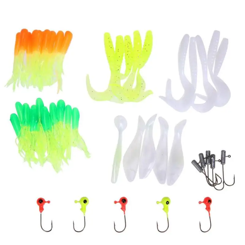 45pcs/lot Soft Fishing Baits Lead Head Hooks Simulation Lures Tackle Fishing Lures Set Mixed Soft Fishing Worm Bait Holder Z60 
45pcs/lot Soft Fishing Baits Lead Head Hooks Simulation Lures Tackle Fishing Lures Set Mixed Soft Fishing Worm Bait Holder Z60