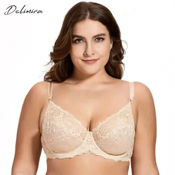 Delimira Women's Full Coverage Underwired Non Padding Breathable Balconette Sheer Floral Lace Bra Plus Size
Delimira Women's Full Coverage Underwired Non Padding Breathable Balconette Sheer Floral Lace Bra Plus Size