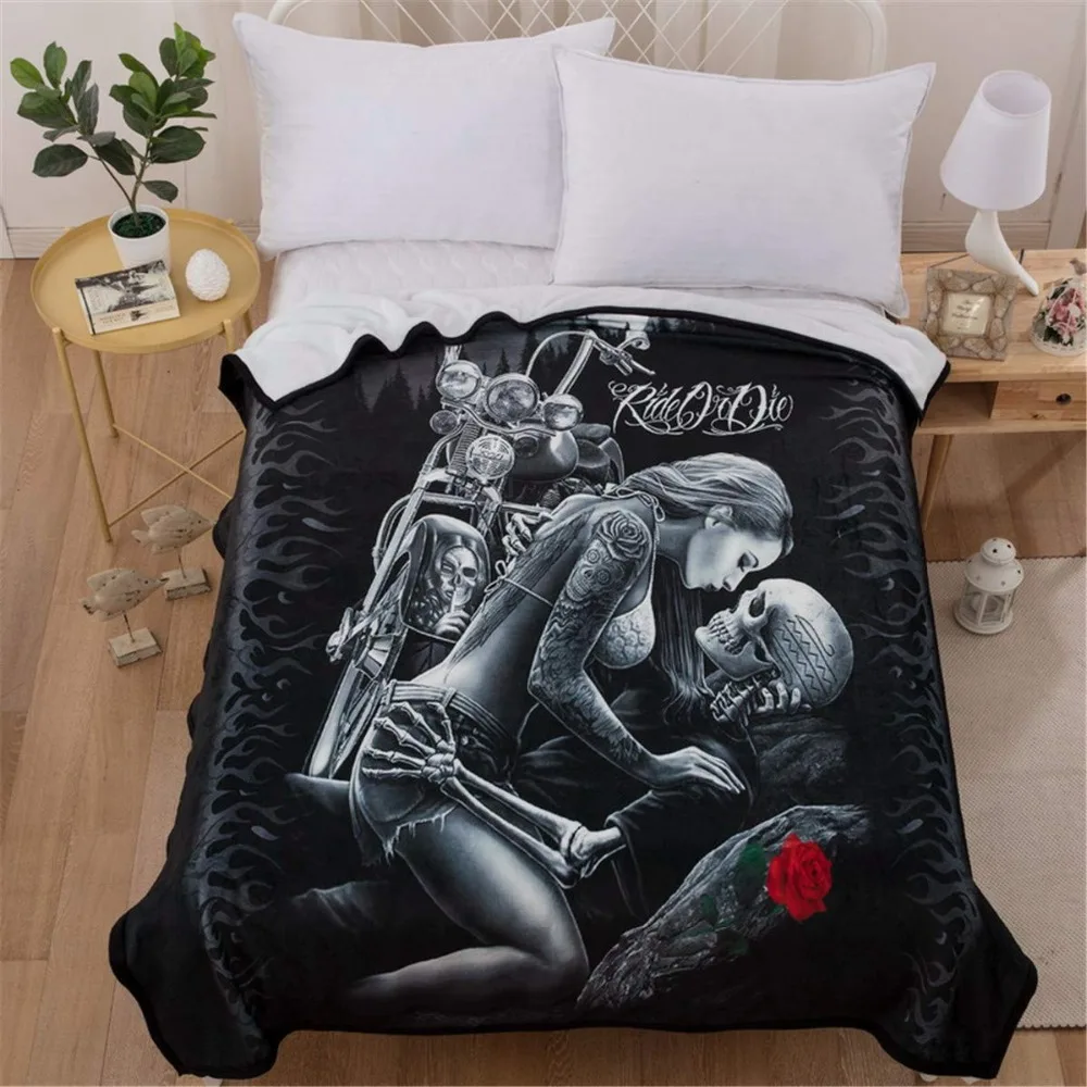 Luxury Skull Fleece Blanket 3D Printed Ride or Die Blanket Lightweight Soft Reversible Velvet Plush Blanket Lovers Flannel Throw
Luxury Skull Fleece Blanket 3D Printed Ride or Die Blanket Lightweight Soft Reversible Velvet Plush Blanket Lovers Flannel Throw