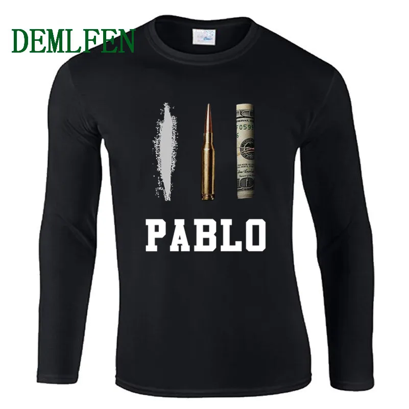 Casual Men's Long Sleeve Cotton T Shirts Male Narcos Pablo Escobar T-shirt Hip Hop O Neck Tees Tops Cool Streetwear
Casual Men's Long Sleeve Cotton T Shirts Male Narcos Pablo Escobar T-shirt Hip Hop O Neck Tees Tops Cool Streetwear