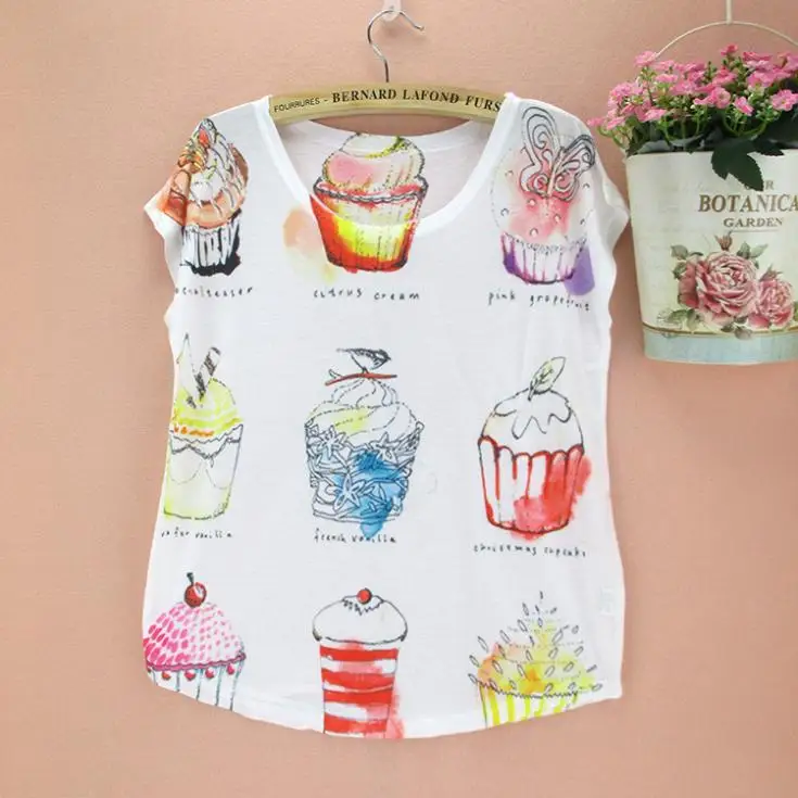 New 2015 summer women t-shirts fashion cake print tops for women's short-sleeved casual tees women novelty pattern T shirt
New 2015 summer women t-shirts fashion cake print tops for women's short-sleeved casual tees women novelty pattern T shirt