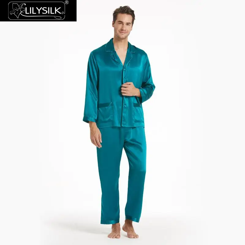 Lilysilk 100 Pure Silk Mens Long Pajamas Set 22 Momme Long Sleeves Elastic Waist Classic Luxury Sleepwear Brand Clearance Sale
Lilysilk 100 Pure Silk Mens Long Pajamas Set 22 Momme Long Sleeves Elastic Waist Classic Luxury Sleepwear Brand Clearance Sale