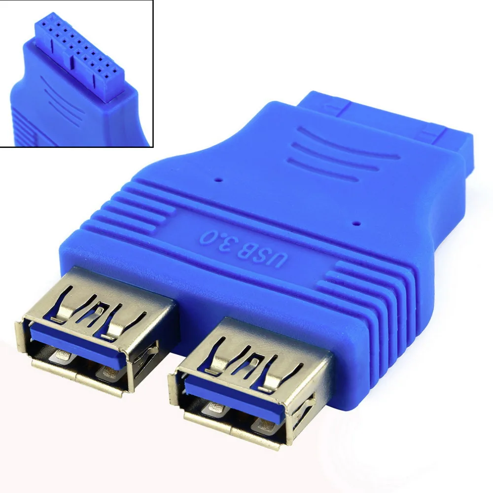 1 шт. хит продаж материнская плата 2 порта USB 3 0 гнездо на 20 Pin коннектор адаптер