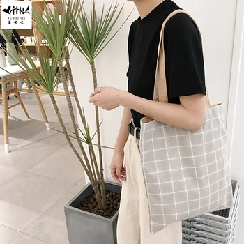 Vintage Plaid Shopping Bags Women Men Shoulder Bag Cotton Heavy Duty Travel Laptop Books Beach Bags Women's Handbags
Vintage Plaid Shopping Bags Women Men Shoulder Bag Cotton Heavy Duty Travel Laptop Books Beach Bags Women's Handbags