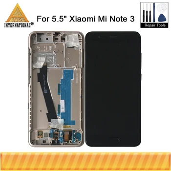 Original Axisinternational 5.5" For Xiaomi Mi Note 3 Lcd Screen Display+Touch Panel Digitizer With Frame+ Fingerprint Mi Note 3