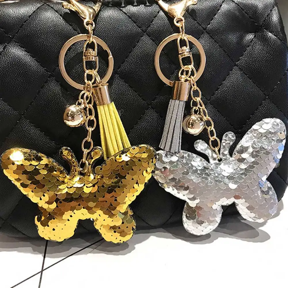 Colorful Sequin Small Butterfly Keychain Shiny Reflective Cartoon Bow Tassel Keychain Ms. Bag Ornament Car Keychain
Colorful Sequin Small Butterfly Keychain Shiny Reflective Cartoon Bow Tassel Keychain Ms. Bag Ornament Car Keychain