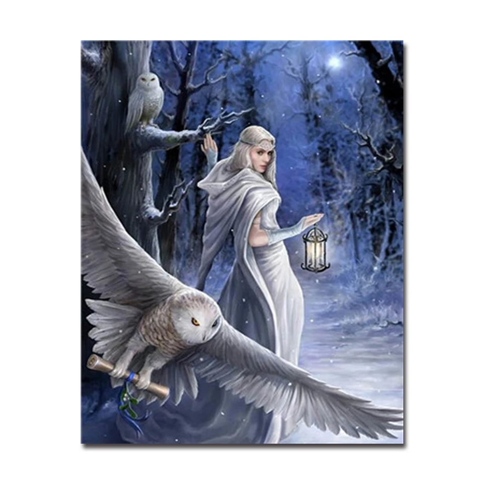 Home Decorative Frameless DIY Painting Wall Art In The Forest Snow Night Eagle And Woman By Numbers Picture On Linen Canvas
Home Decorative Frameless DIY Painting Wall Art In The Forest Snow Night Eagle And Woman By Numbers Picture On Linen Canvas