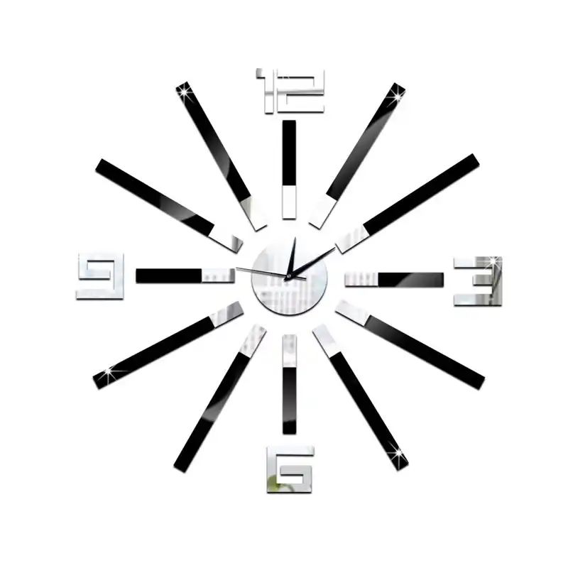 Diy Home Decor Wall Clock Acrylic Mirror Modern Design