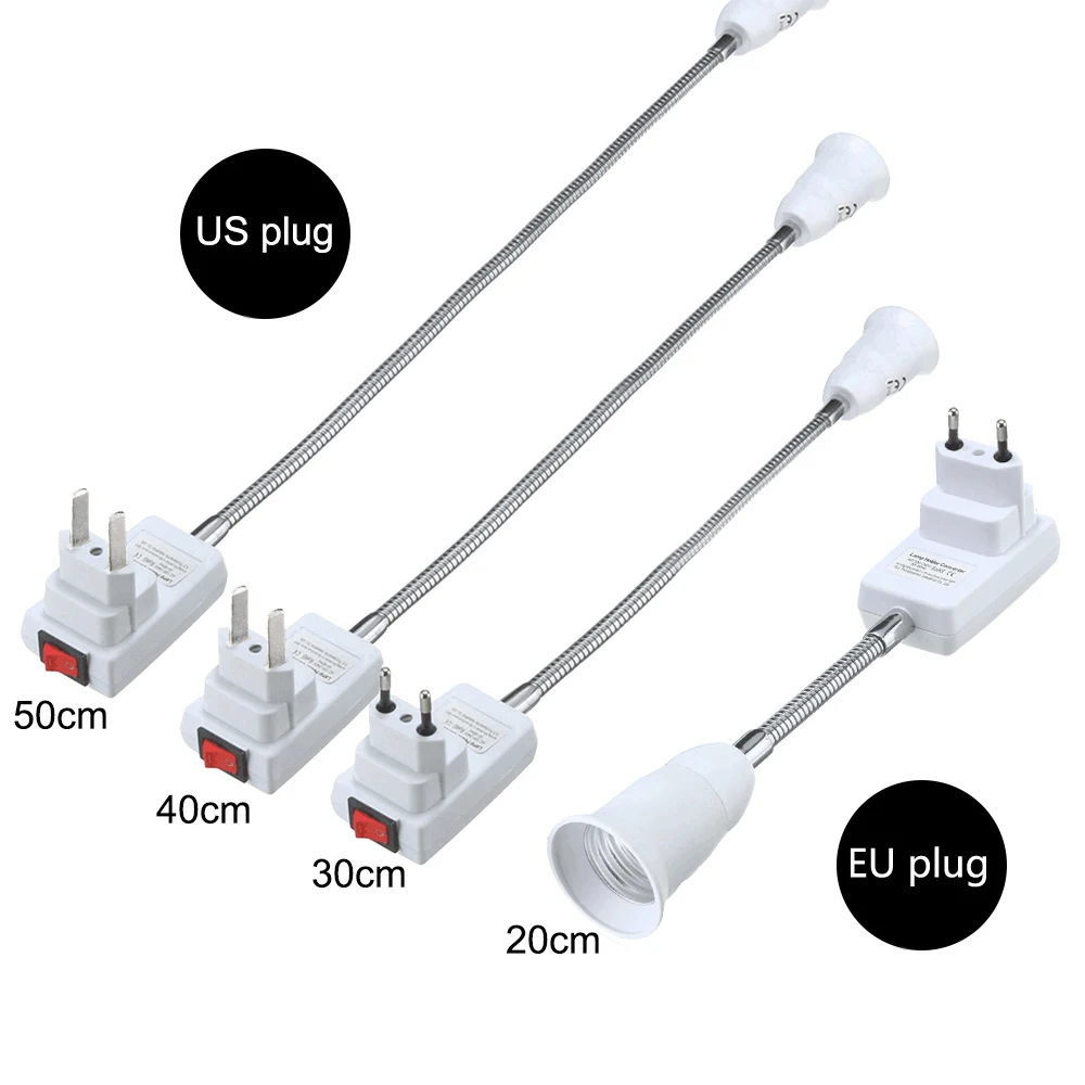 20-50cm AC 110-220V E27 Socket holder Lamp Bulb Socket e27 Holder Flexible Extension Converter Switch Adapter Socket EU/US Plug
20-50cm AC 110-220V E27 Socket holder Lamp Bulb Socket e27 Holder Flexible Extension Converter Switch Adapter Socket EU/US Plug