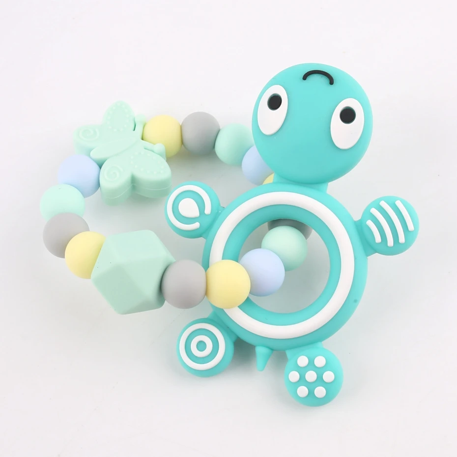 Bite Bites 1PC Silicone Teether Food Grade Silicone Tortoise Bracelet Chewing Silicone Beads Rattle BPA Free Baby Teether
Bite Bites 1PC Silicone Teether Food Grade Silicone Tortoise Bracelet Chewing Silicone Beads Rattle BPA Free Baby Teether