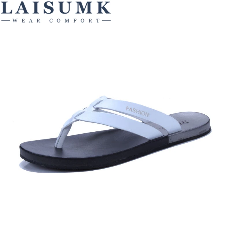 LAISUMK New Summer Men Genuine Leather Flip Flops Fashion Soft And Comfortable Beach Sandals Slippers
LAISUMK New Summer Men Genuine Leather Flip Flops Fashion Soft And Comfortable Beach Sandals Slippers