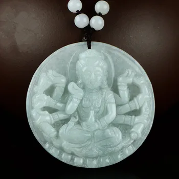Myanmar A cargo of guanyin jadeite pendant wek-jin stone clasp men's and send bead chain with certif
Myanmar A cargo of guanyin jadeite pendant wek-jin stone clasp men's and send bead chain with certif
