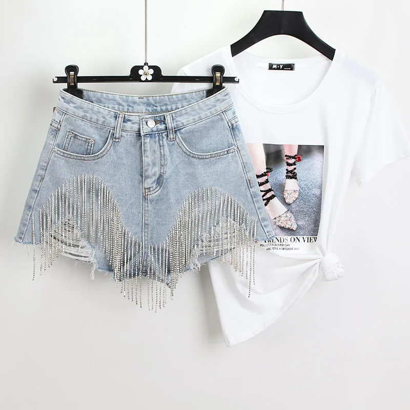 2019 New Spring Summer Women's High Waist Bead Diamond Tassel Denim Shorts Hot Pants Student Girls Hole Jeans Shorts
2019 New Spring Summer Women's High Waist Bead Diamond Tassel Denim Shorts Hot Pants Student Girls Hole Jeans Shorts