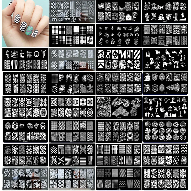 1 x 2018 New Design Nail Template 12*6CM Metal Template Konad Polish Geometry Designs Nail Art Stamp Image Plate Stencil JR01-30
1 x 2018 New Design Nail Template 12*6CM Metal Template Konad Polish Geometry Designs Nail Art Stamp Image Plate Stencil JR01-30