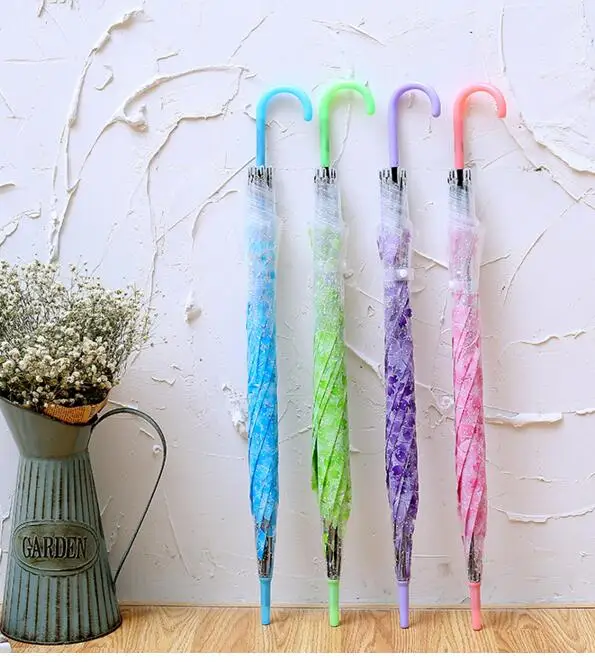 10pcs fast shipping Woman Umbrella Creative Fresh PVC Transparent Leaves Arch Umbrella Child Long Umbrella/Rain Umbrella
10pcs fast shipping Woman Umbrella Creative Fresh PVC Transparent Leaves Arch Umbrella Child Long Umbrella/Rain Umbrella