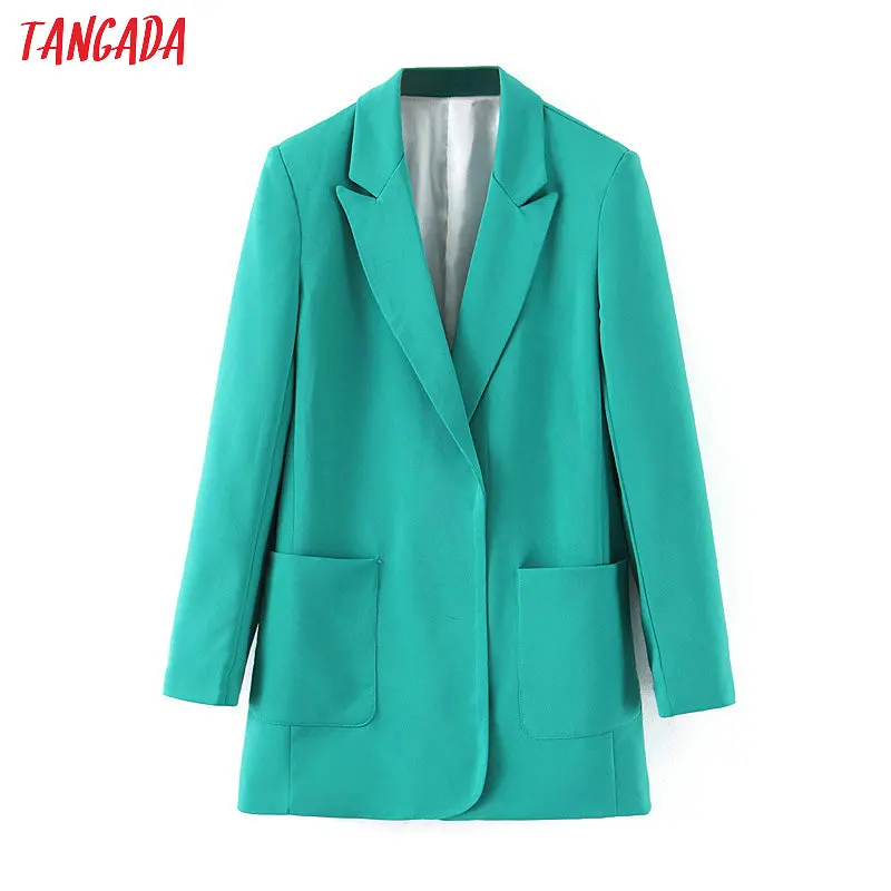 Tangada fashion solid green suit blazer for female long sleeve notched collar female blazer elegant ladies work tops SL506
Tangada fashion solid green suit blazer for female long sleeve notched collar female blazer elegant ladies work tops SL506