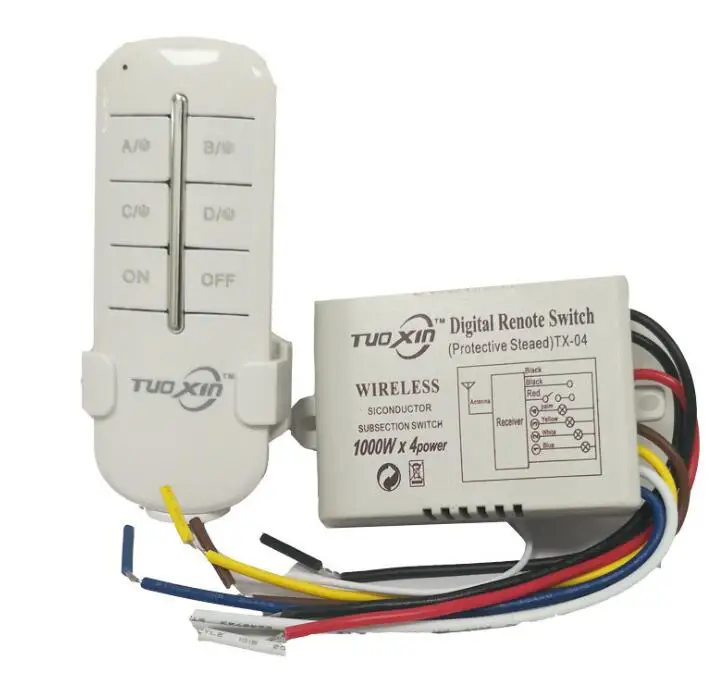 DIY 1/2/3/4 Ways 220 V Remote Digital Wireless Remote Control Switch ON / OFF Control Switch for Light Bulb High Quality
DIY 1/2/3/4 Ways 220 V Remote Digital Wireless Remote Control Switch ON / OFF Control Switch for Light Bulb High Quality