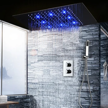 2019 Bathroom Accessories Modern LED Rainfall Concealed Shower Head Set Thermostatic Shower Faucet Set Hand Shower
2019 Bathroom Accessories Modern LED Rainfall Concealed Shower Head Set Thermostatic Shower Faucet Set Hand Shower