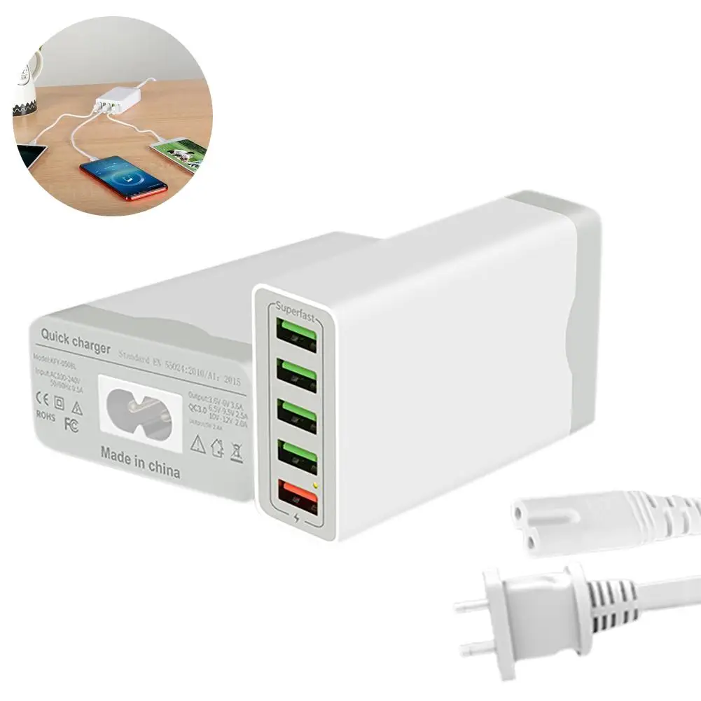 KFY-5803 US/EU Plug QC3.0 5-Port USB Fast Charger Universal 2 Colors AC 100-240V 3A Smart Fast Charger For Phone Tablet 1PC J3
KFY-5803 US/EU Plug QC3.0 5-Port USB Fast Charger Universal 2 Colors AC 100-240V 3A Smart Fast Charger For Phone Tablet 1PC J3