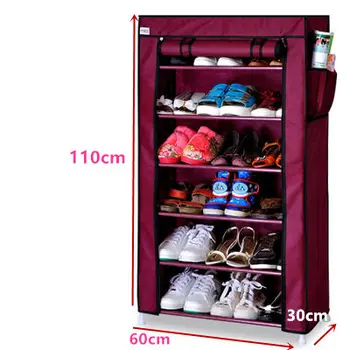 

FREE Shipping 6 Tier Non-woven Single row Shoe Cabinets shelves simple living room home decorations debris storage