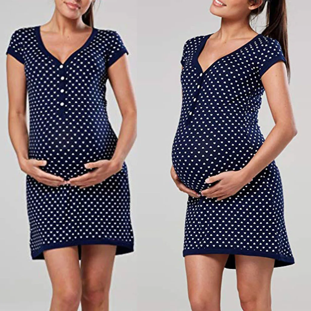 Pregnant Women Summer Clothes Vestido Gravida Women Maternity Short Sleeve Point Print Casual Sundress Pregnancy Dress C lothes
Pregnant Women Summer Clothes Vestido Gravida Women Maternity Short Sleeve Point Print Casual Sundress Pregnancy Dress C lothes