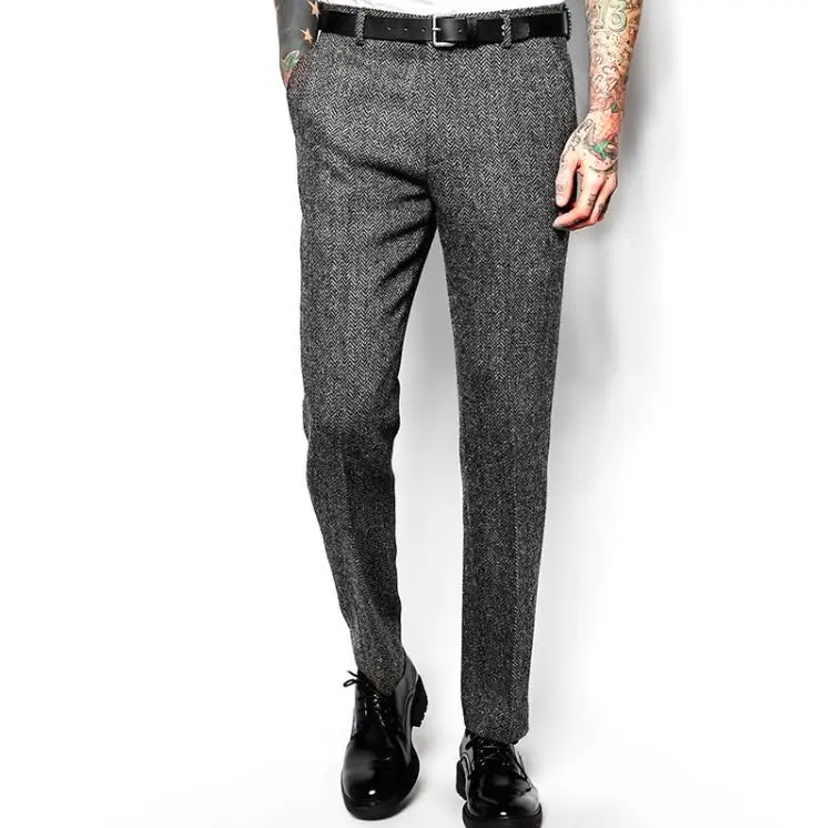 Spring Autumn Vintage England Style Thick Wool Gray Woolen Suit Pants Slim Fit Straight Twill Trousers Large Size B1
Spring Autumn Vintage England Style Thick Wool Gray Woolen Suit Pants Slim Fit Straight Twill Trousers Large Size B1