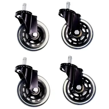 4x Black swivel PU wheels castor Set, Diameter 75mm = 3inch, 180kg for your home or office furniture chair table trolley dolly
4x Black swivel PU wheels castor Set, Diameter 75mm = 3inch, 180kg for your home or office furniture chair table trolley dolly