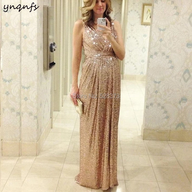 YNQNFS ED191 Elegant V Neck Empire Mother Pregnant Dresses Sparkly Sequins Champagne Maternity Evening Party Gown 2019
YNQNFS ED191 Elegant V Neck Empire Mother Pregnant Dresses Sparkly Sequins Champagne Maternity Evening Party Gown 2019