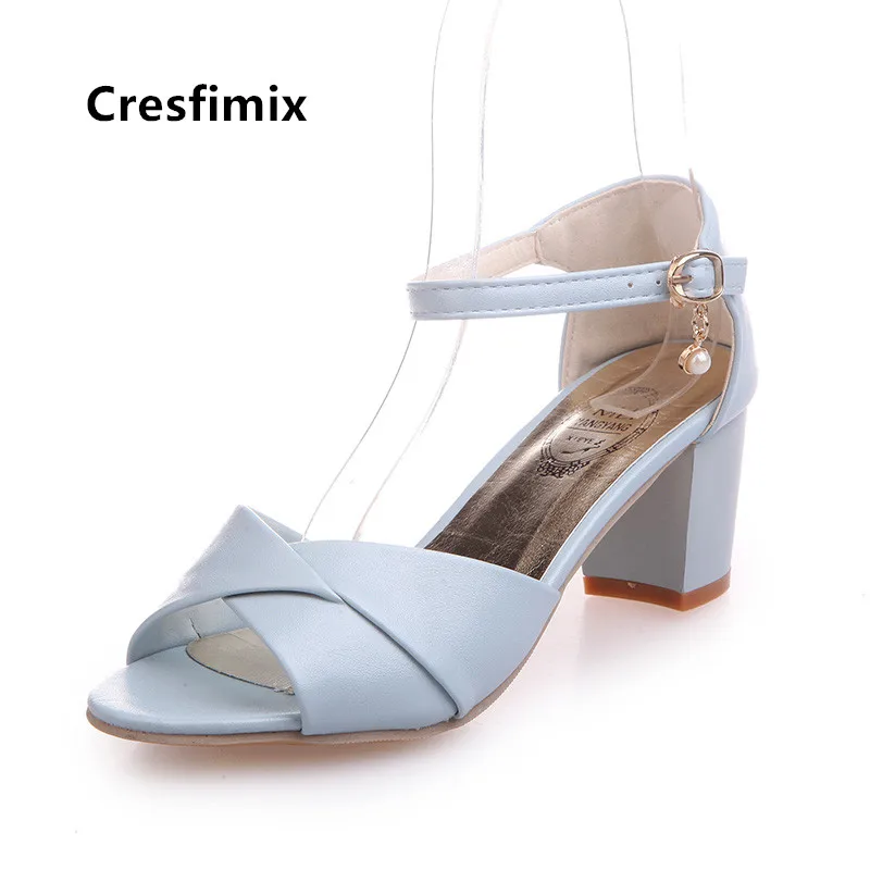 Cresfimix Female Casual Blue Pu Leather Peep Toe High Heel Shoes Women Fashion Sweet Pink Leisure Shoes Bombas De Mujeres B5147
Cresfimix Female Casual Blue Pu Leather Peep Toe High Heel Shoes Women Fashion Sweet Pink Leisure Shoes Bombas De Mujeres B5147