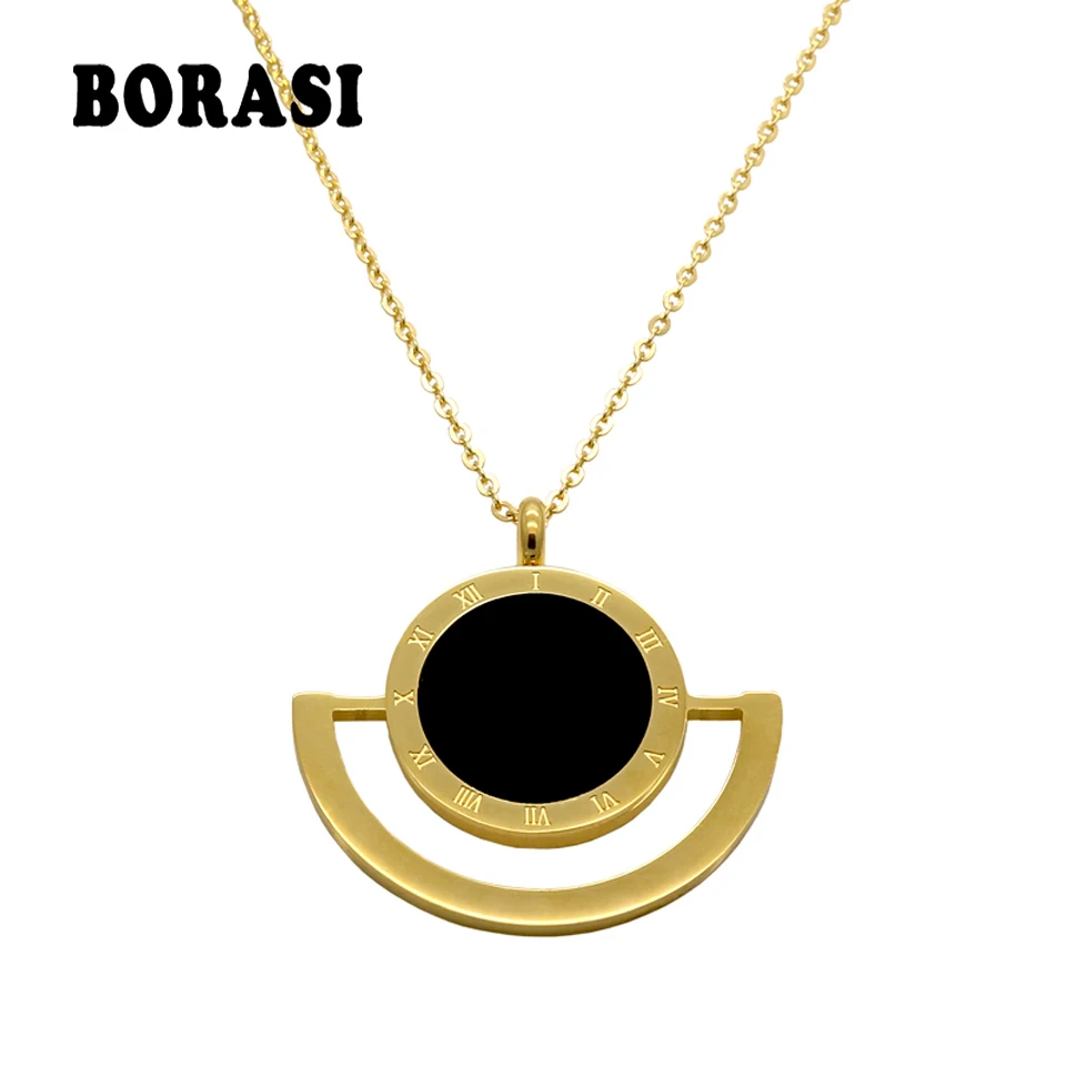 New Women Jewelry Necklaces & Pendants Gold Stainless Steel Chain Black Round Resin Roman Numeral Necklaces Pendant For Women
New Women Jewelry Necklaces & Pendants Gold Stainless Steel Chain Black Round Resin Roman Numeral Necklaces Pendant For Women