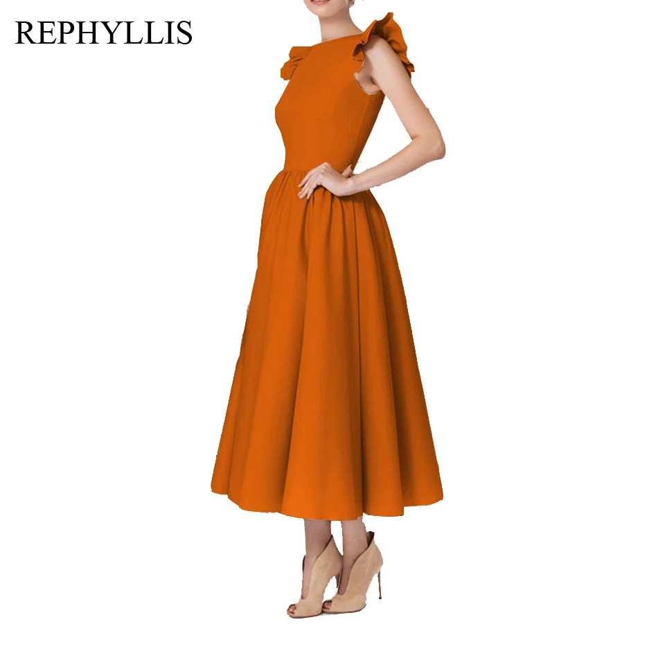 

REPHYLLIS Women Fashion Vintage O Neck Ruffle Sleeveless Fit Flare A Line Casual Ceremony Cocktail Party Prom Summer Swing Dress