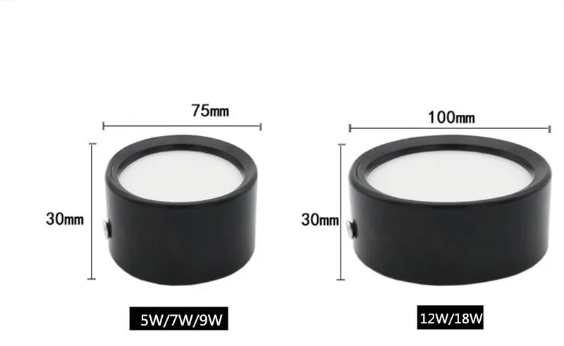 5W 7W 9W 12W 18W Round Led Panel Light Surface Mounted leds Downlight ceiling down 220V lampada led lamp with LED Driver