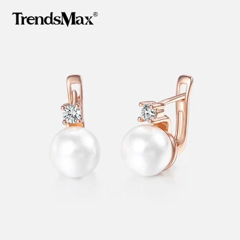 Pearl Earrings For Women Girls 585 Rose Gold Cubic Zirconia Earrings Women's Fashion Jewelry Valentines Gifts For Women KGE128
Pearl Earrings For Women Girls 585 Rose Gold Cubic Zirconia Earrings Women's Fashion Jewelry Valentines Gifts For Women KGE128