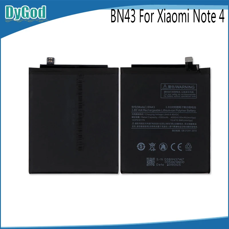 For Xiaomi Redmi Note 4X 4 X Battery BN43 4000mAh/4100mAh Batterie Bateria Accumulator AKKU Lithium Polymer Replacement Parts
For Xiaomi Redmi Note 4X 4 X Battery BN43 4000mAh/4100mAh Batterie Bateria Accumulator AKKU Lithium Polymer Replacement Parts