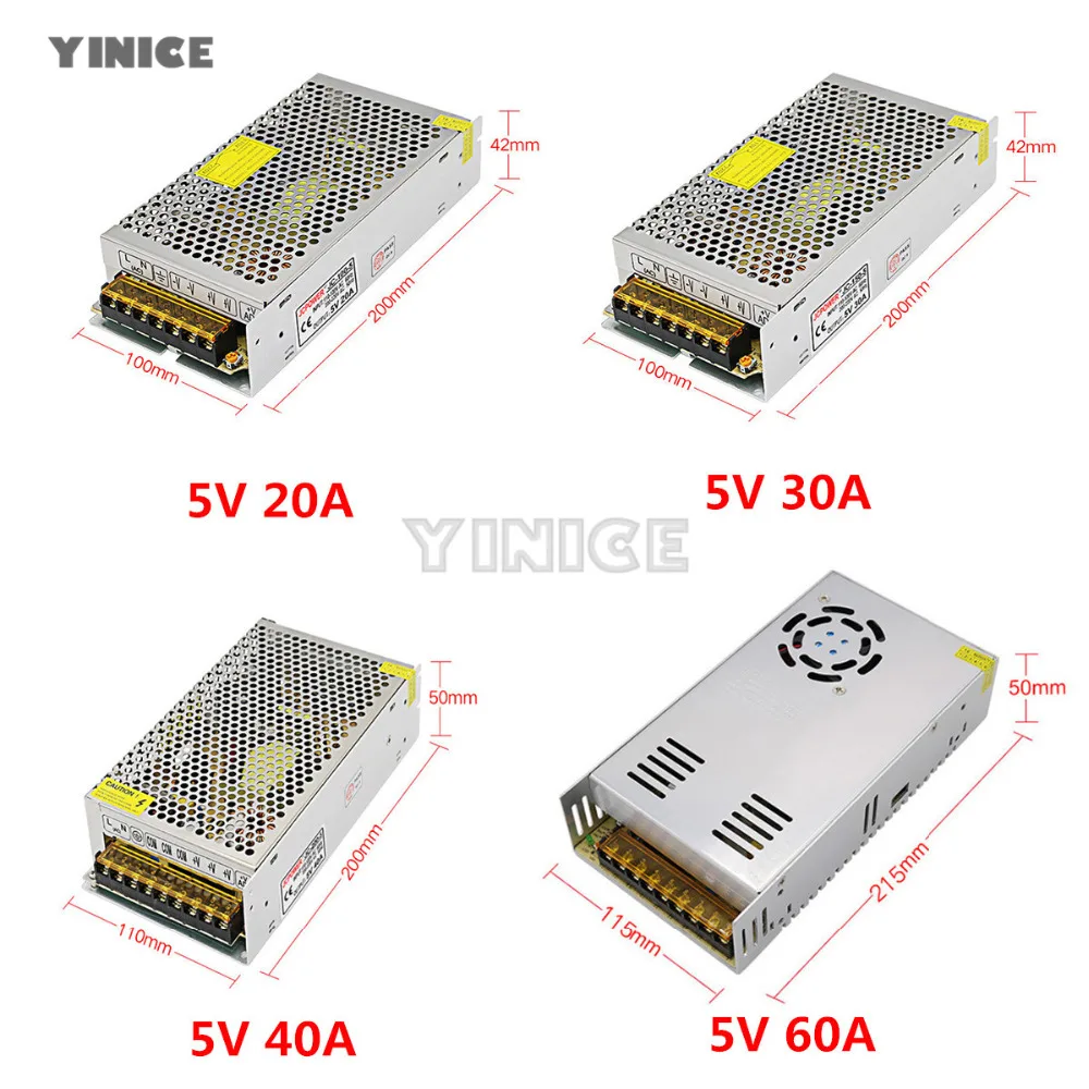 5V 2A/3A/4A/5A/8A/10A/12A/20A/30A/40A/60A Switch LED Power Supply Transformers for WS2812B WS2801 SK6812 SK9822 APA102 LED Strip
5V 2A/3A/4A/5A/8A/10A/12A/20A/30A/40A/60A Switch LED Power Supply Transformers for WS2812B WS2801 SK6812 SK9822 APA102 LED Strip