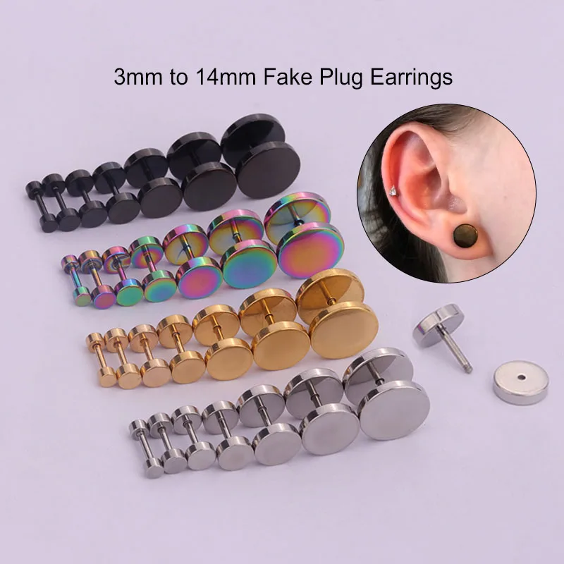 Sellsets 2pcs 6/8/10/12mm Titanium Anodized Stainless Steel Ear Piercing Fake Ear Plugs Tunnels Stud Earrings For Women And Men
Sellsets 2pcs 6/8/10/12mm Titanium Anodized Stainless Steel Ear Piercing Fake Ear Plugs Tunnels Stud Earrings For Women And Men
