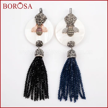 BOROSA Fashion White Shell with Beads Tassel Pendant Micro Pave CZ Bee Pendant Handcrafted Drusy Bee for Pendant Necklace JAB824
BOROSA Fashion White Shell with Beads Tassel Pendant Micro Pave CZ Bee Pendant Handcrafted Drusy Bee for Pendant Necklace JAB824